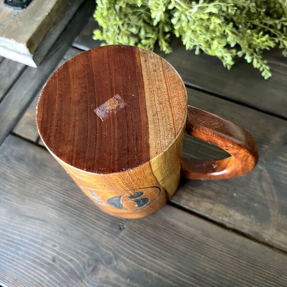 Harry Potter Wooden Butter Beer Stein Mug Hogwarts Cup 9 3/4 Leaky Cauldron Rare - Picture 5 of 9